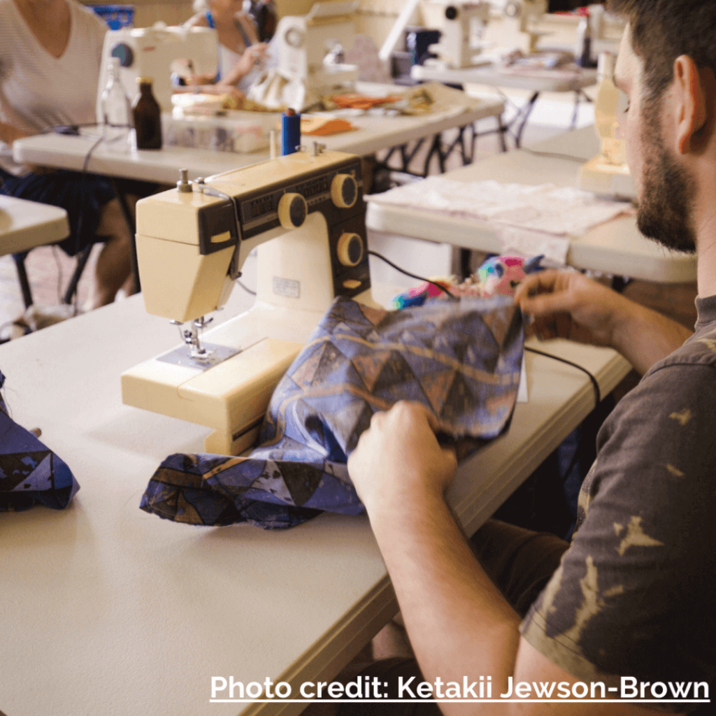 Shaye Hardisty sewing workshop at Mapleton Hall